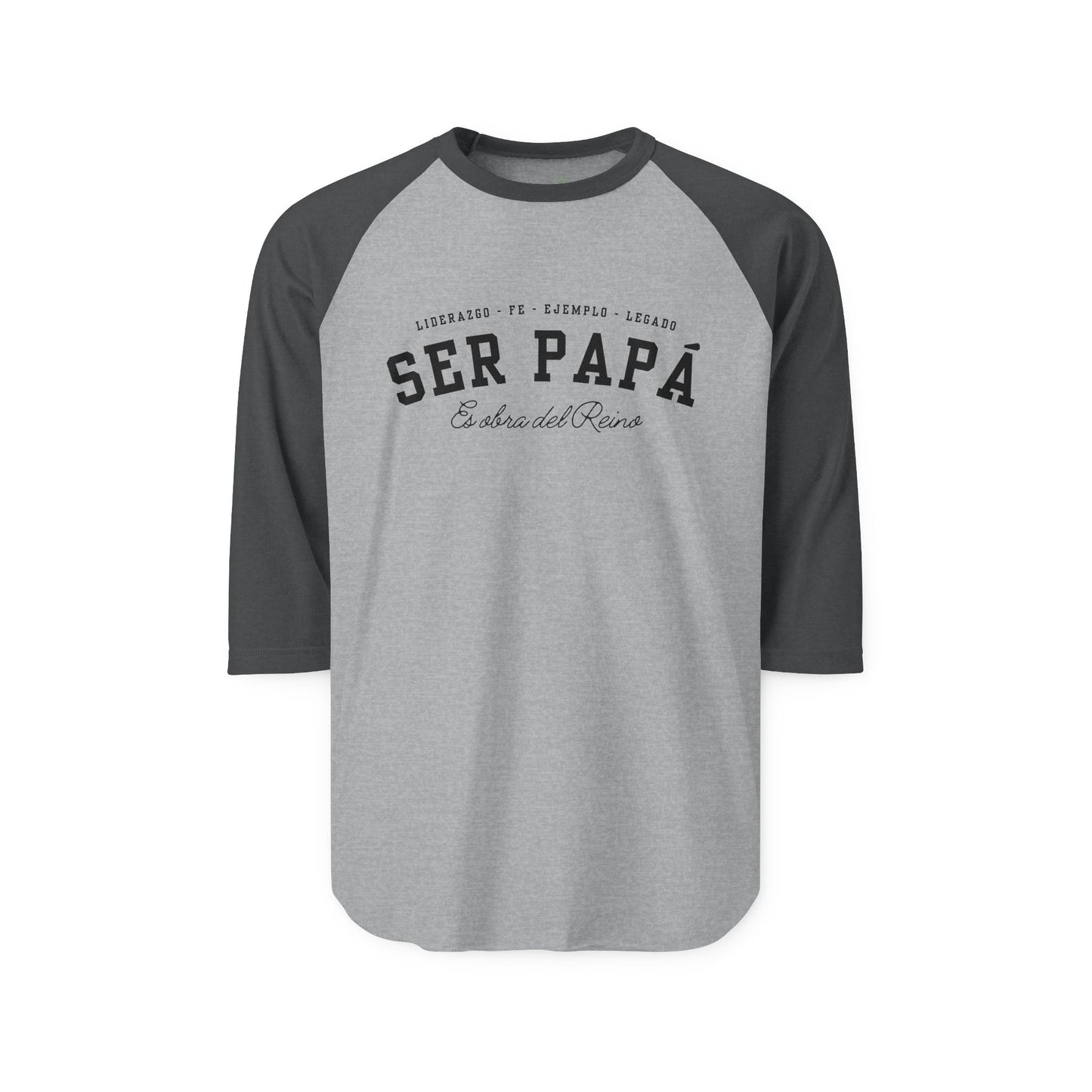 Playera Cristiana Raglán ¾ – Ser Papá es Obra del Reino | Christian Raglan Shirt ¾ Sleeve – Fatherhood Is Kingdom Work