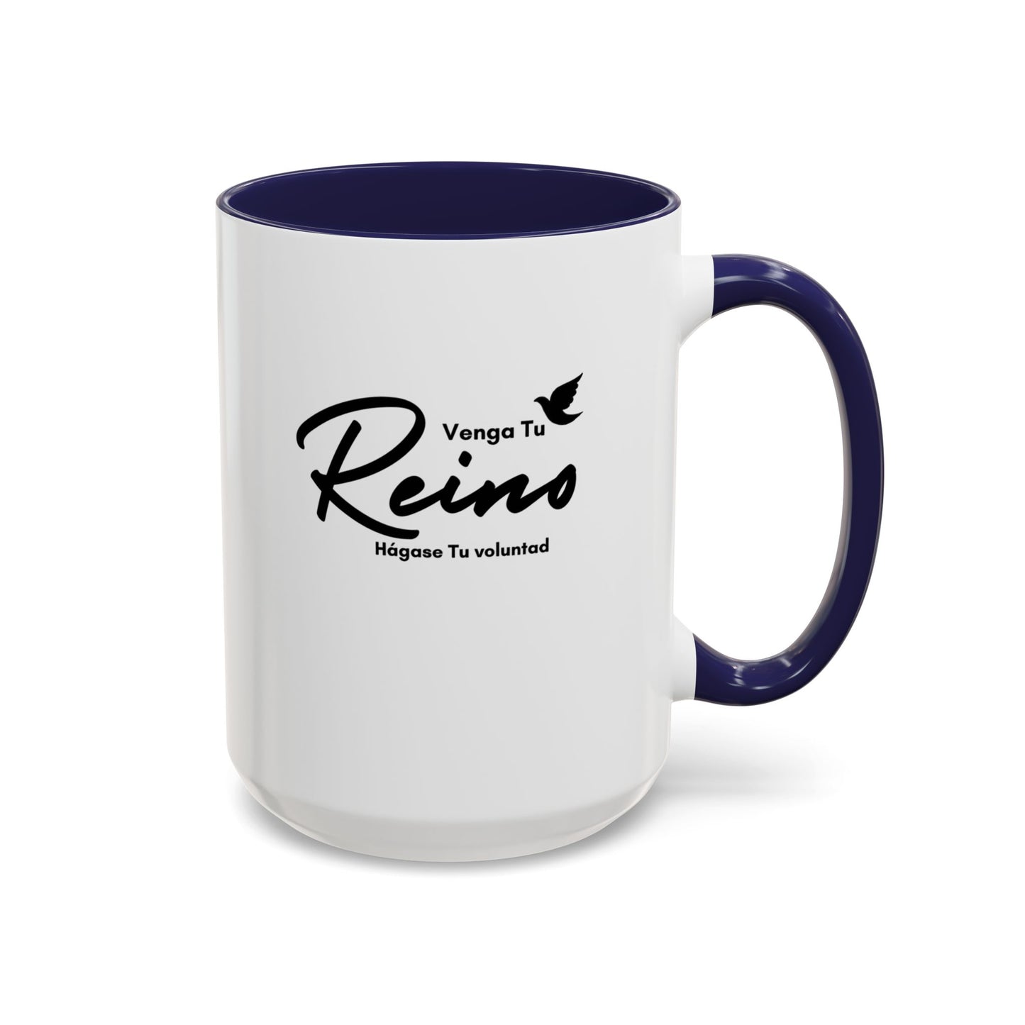 Venga tu Reino Taza Cristiana BPA-Free - Mateo 6:10 - Christian Ceramic Mug "Thy Kingdom Come" - 11oz / 15oz Color Accent - Somos Semilla De Mostaza