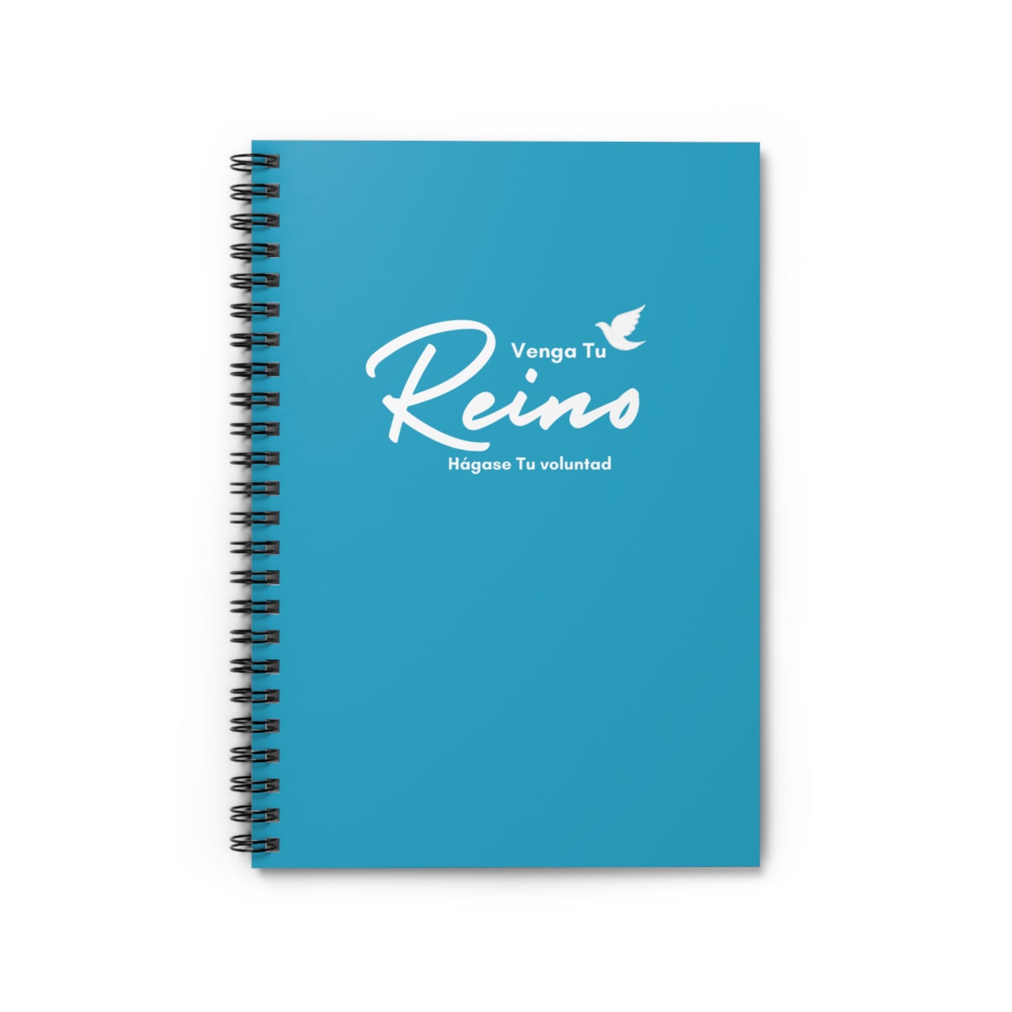 Cuaderno Cristiano con Versículo - Mateo 6:10 "Venga tu Reino" en Turquesa - Espiral 6x8" - Christian Spiral Notebook