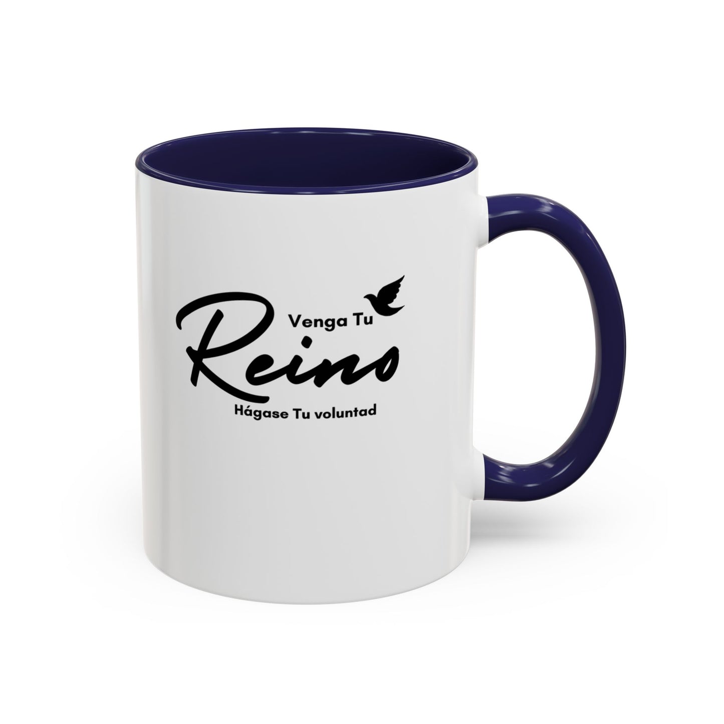 Venga tu Reino Taza Cristiana BPA-Free - Mateo 6:10 - Christian Ceramic Mug "Thy Kingdom Come" - 11oz / 15oz Color Accent - Somos Semilla De Mostaza