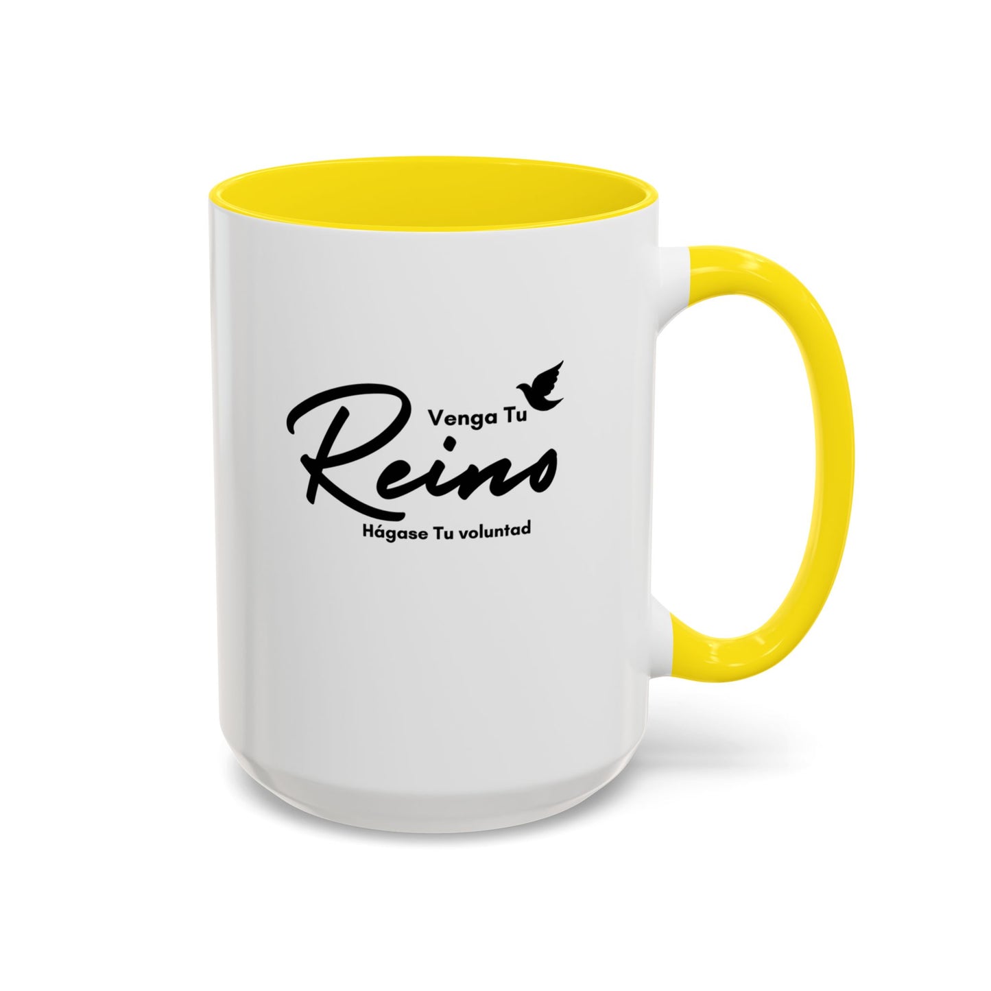 Venga tu Reino Taza Cristiana BPA-Free - Mateo 6:10 - Christian Ceramic Mug "Thy Kingdom Come" - 11oz / 15oz Color Accent - Somos Semilla De Mostaza