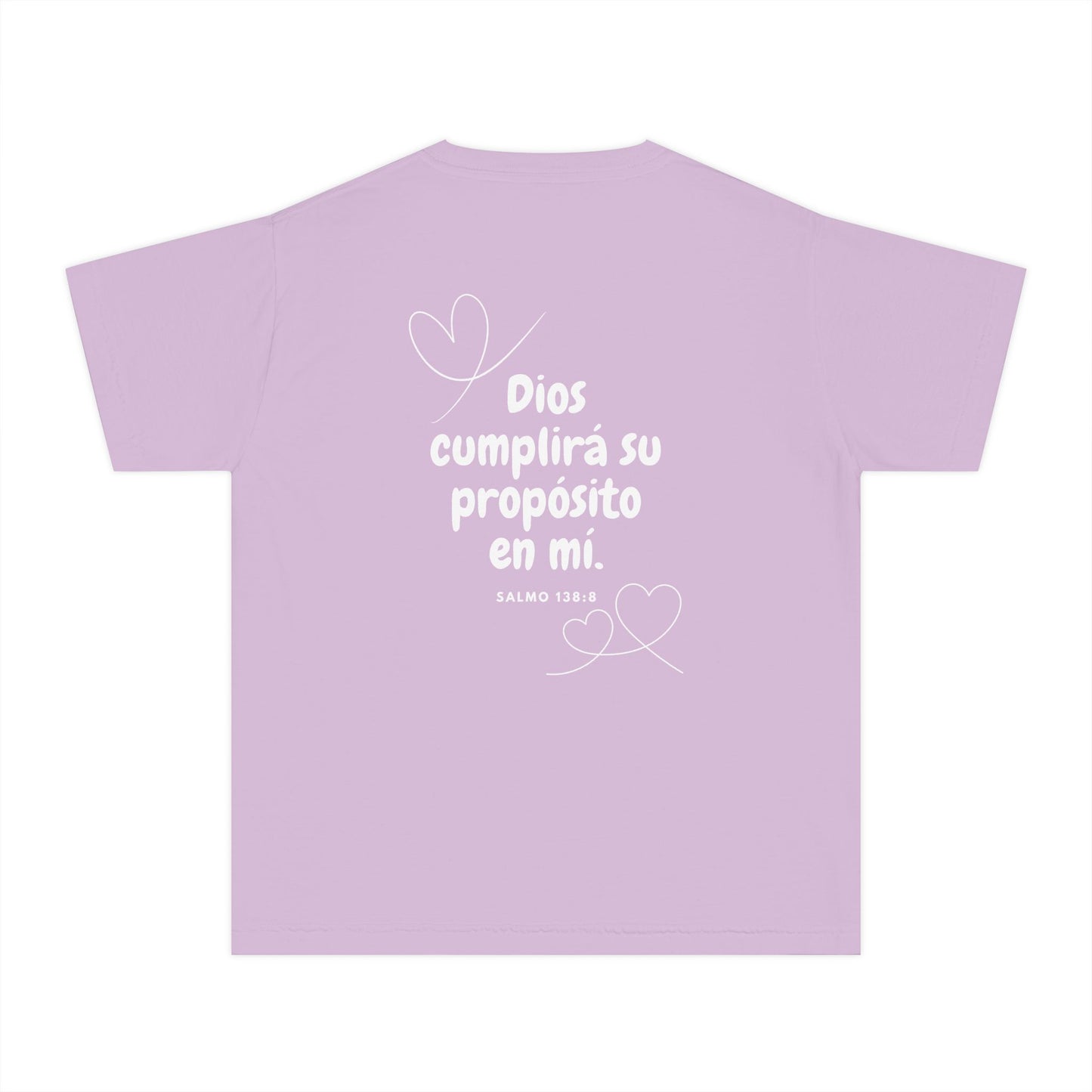 Playera Cristiana Infantil – Salmo 138:8 Diseño Corazón | Christian Kids T-Shirt – Heart Design