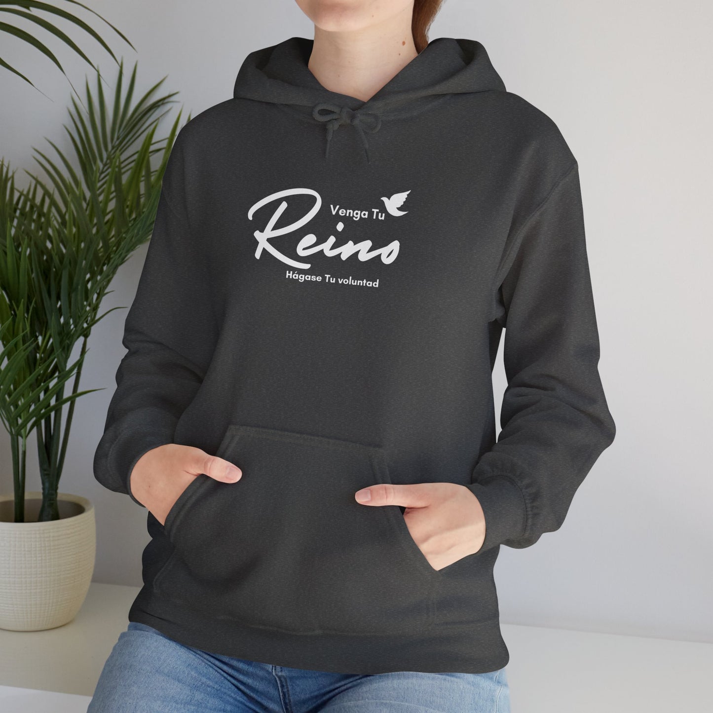 Sudadera Cristiana con Gorro - "Venga tu Reino" Mateo 6:10 - Christian Hoodie - Unisex Faith Sweatshirt in Black, Maroon, Navy