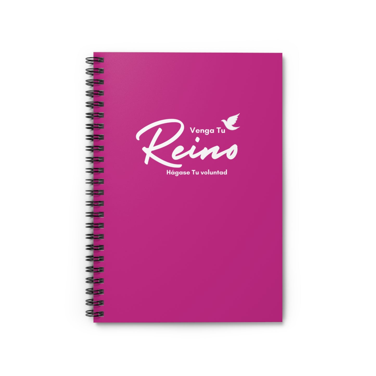 Cuaderno Cristiano con Versículo - Mateo 6:10 "Venga tu Reino" en Rosa - Espiral 6x8" - Christian Spiral Notebook