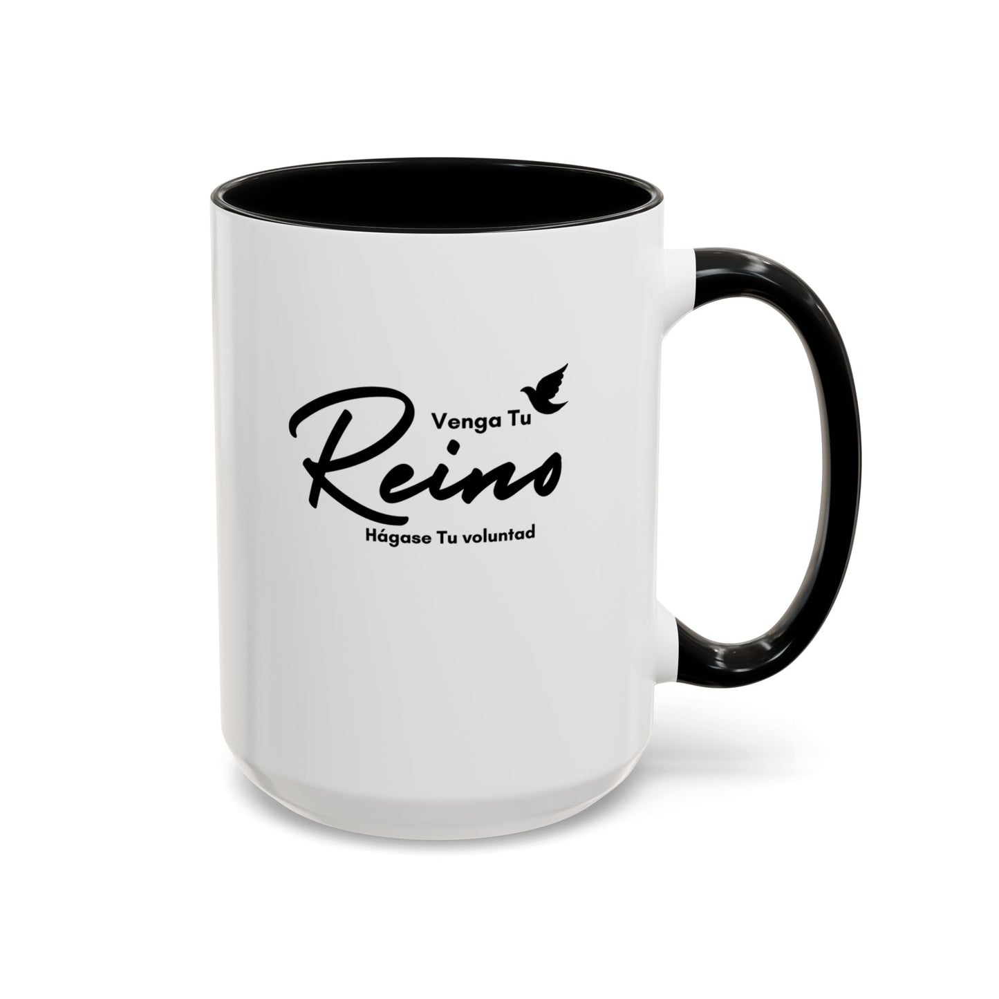 Venga tu Reino Taza Cristiana BPA-Free - Mateo 6:10 - Christian Ceramic Mug "Thy Kingdom Come" - 11oz / 15oz Color Accent - Somos Semilla De Mostaza