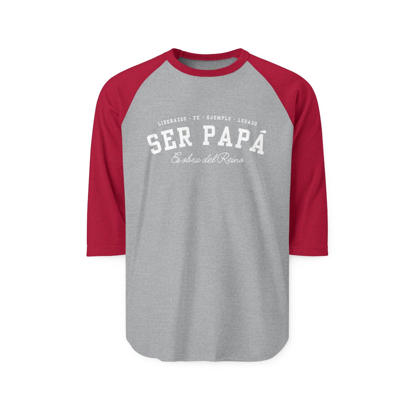 Playera Cristiana Raglán ¾ – Ser Papá es Obra del Reino | Christian Raglan Shirt ¾ Sleeve – Fatherhood Is Kingdom Work