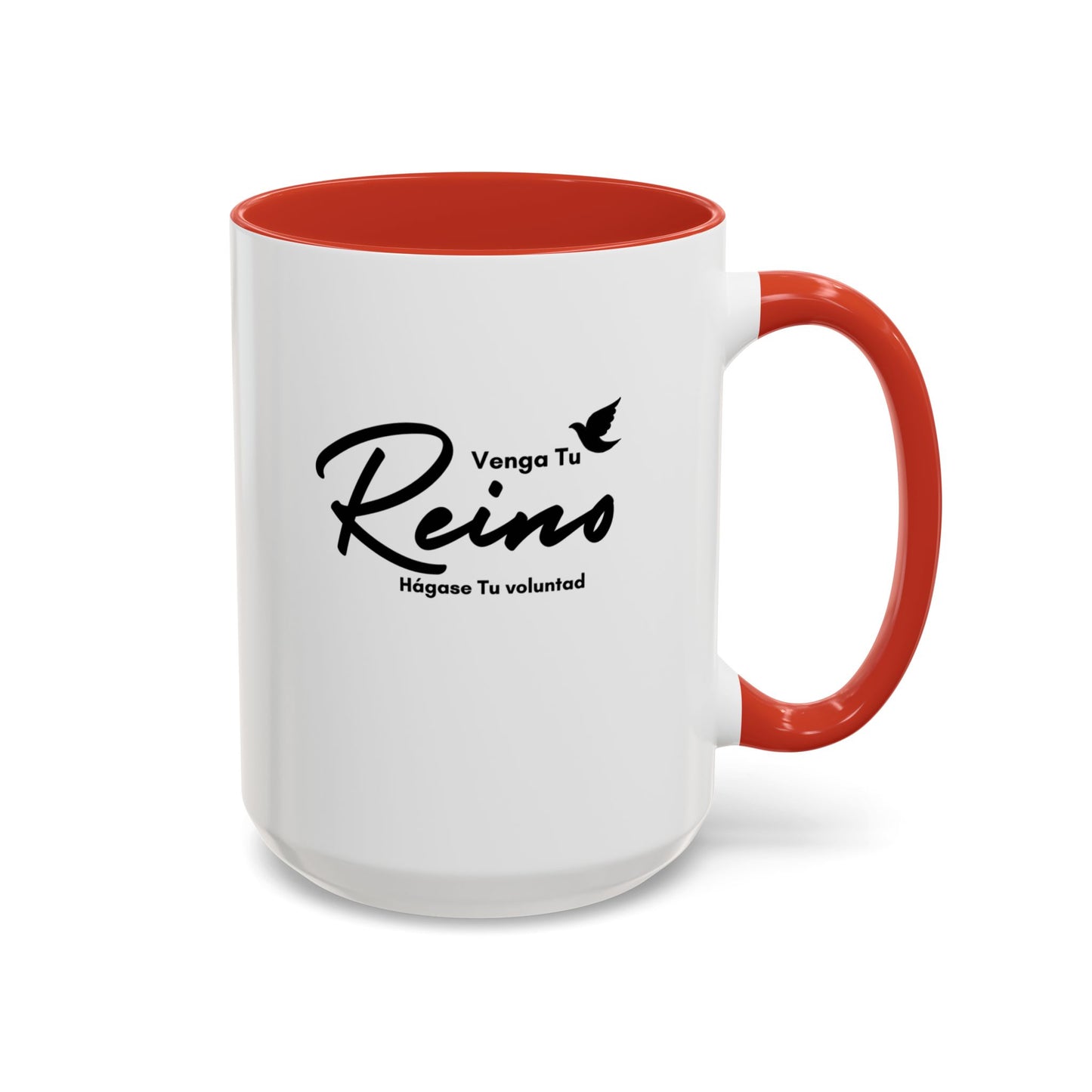 Venga tu Reino Taza Cristiana BPA-Free - Mateo 6:10 - Christian Ceramic Mug "Thy Kingdom Come" - 11oz / 15oz Color Accent - Somos Semilla De Mostaza