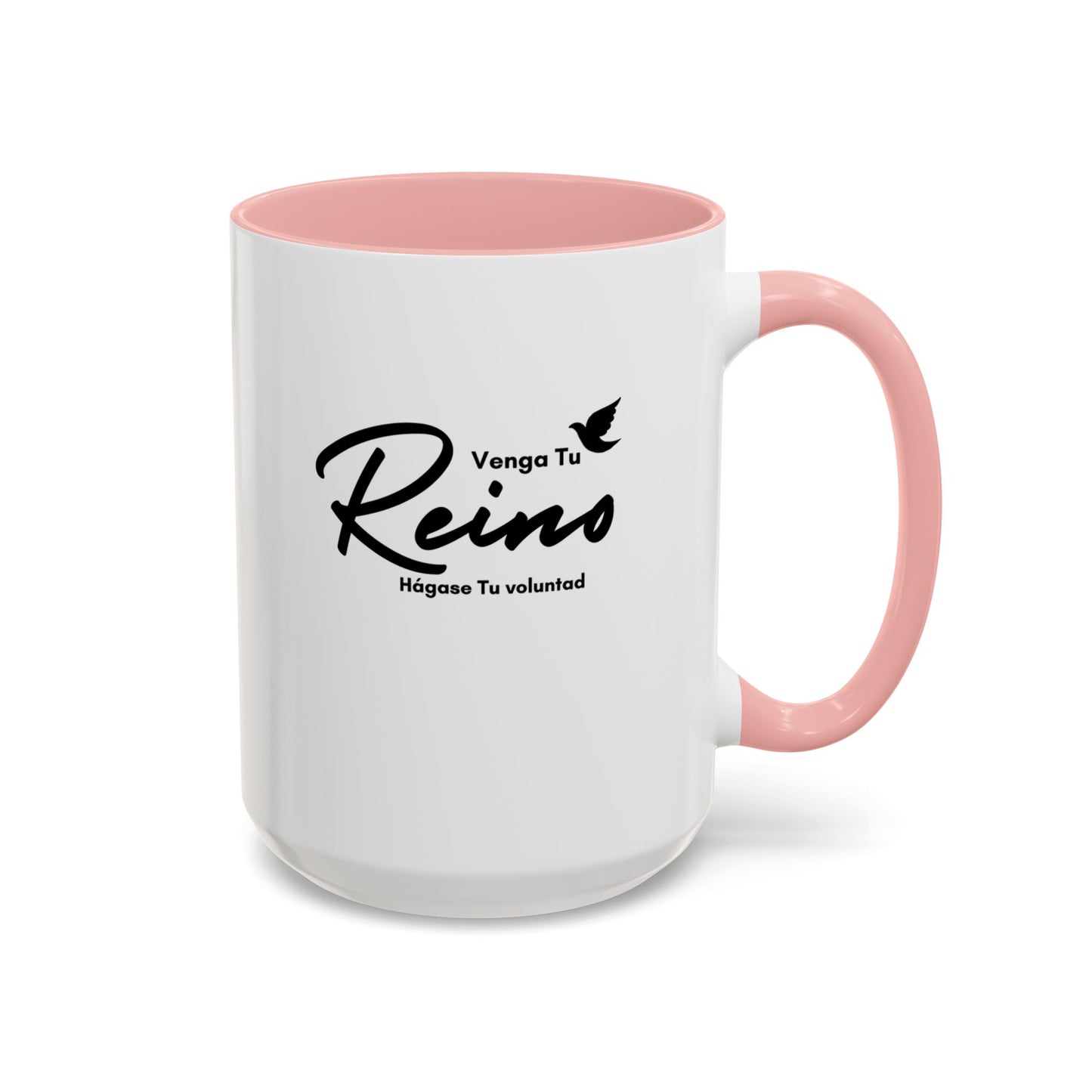 Venga tu Reino Taza Cristiana BPA-Free - Mateo 6:10 - Christian Ceramic Mug "Thy Kingdom Come" - 11oz / 15oz Color Accent - Somos Semilla De Mostaza