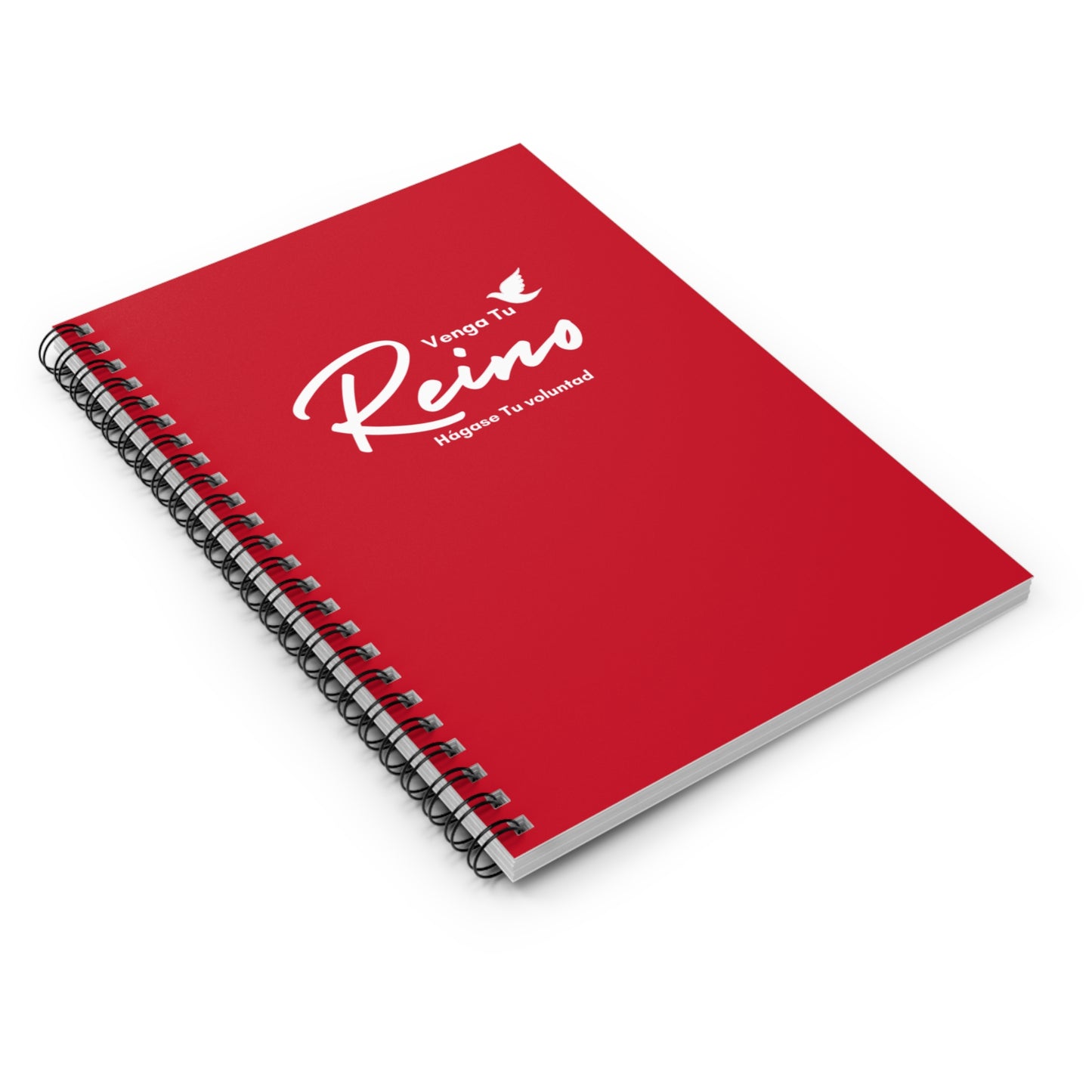 Cuaderno Cristiano con Versículo - Mateo 6:10 "Venga tu Reino" en Rojo - Espiral 6x8" - Christian Spiral Notebook