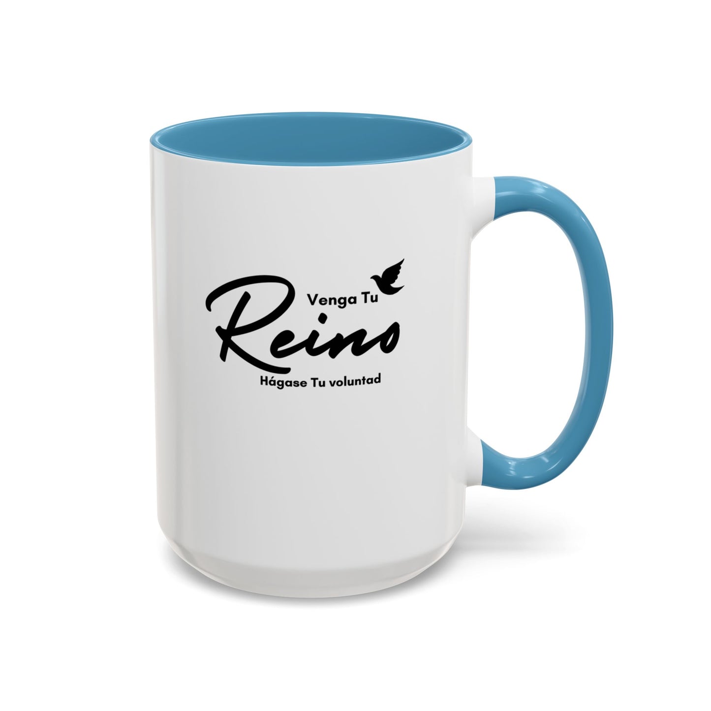 Venga tu Reino Taza Cristiana BPA-Free - Mateo 6:10 - Christian Ceramic Mug "Thy Kingdom Come" - 11oz / 15oz Color Accent - Somos Semilla De Mostaza