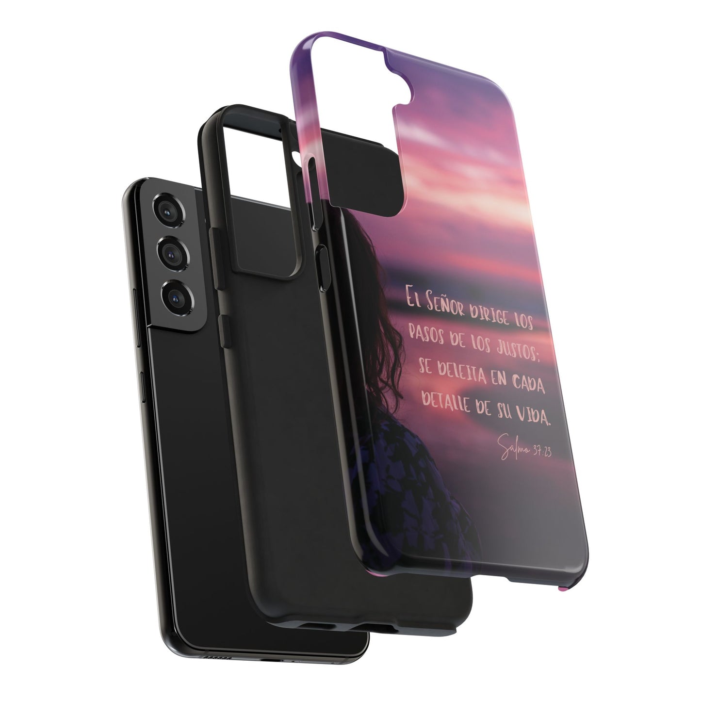 Funda Cristiana Resistente con Versículo para Mujer – Salmo 37:23 | Christian Women's Tough Phone Case for iPhone & Samsung