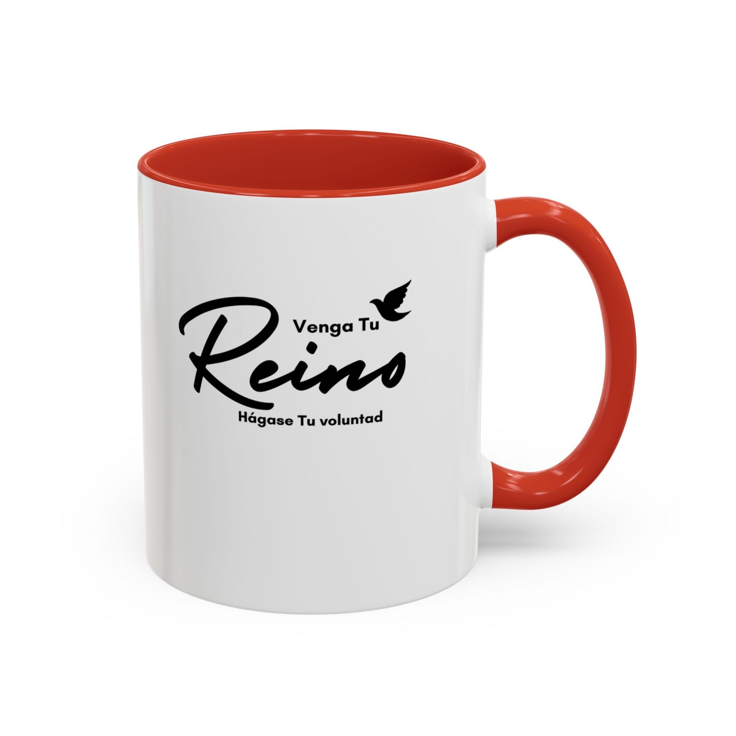 Venga tu Reino Taza Cristiana BPA-Free - Mateo 6:10 - Christian Ceramic Mug "Thy Kingdom Come" - 11oz / 15oz Color Accent - Somos Semilla De Mostaza