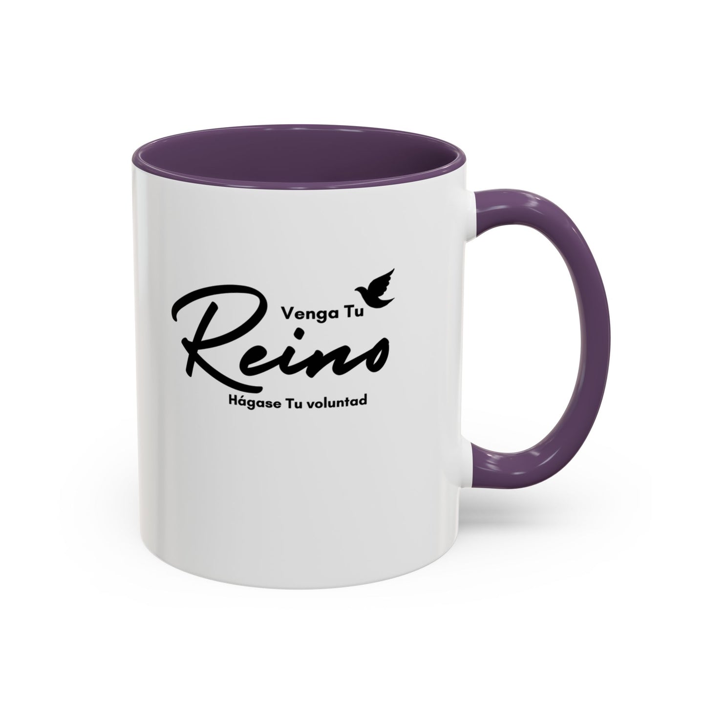 Venga tu Reino Taza Cristiana BPA-Free - Mateo 6:10 - Christian Ceramic Mug "Thy Kingdom Come" - 11oz / 15oz Color Accent - Somos Semilla De Mostaza
