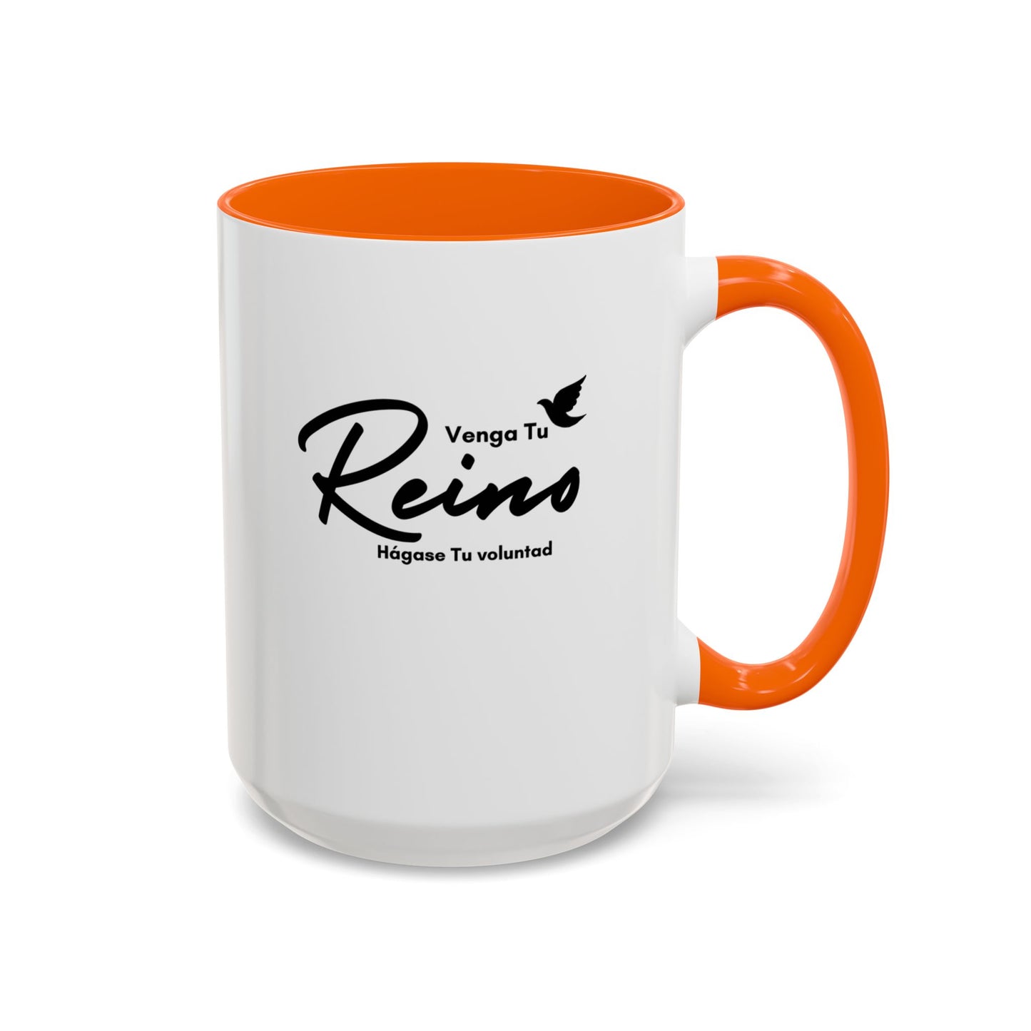 Venga tu Reino Taza Cristiana BPA-Free - Mateo 6:10 - Christian Ceramic Mug "Thy Kingdom Come" - 11oz / 15oz Color Accent - Somos Semilla De Mostaza