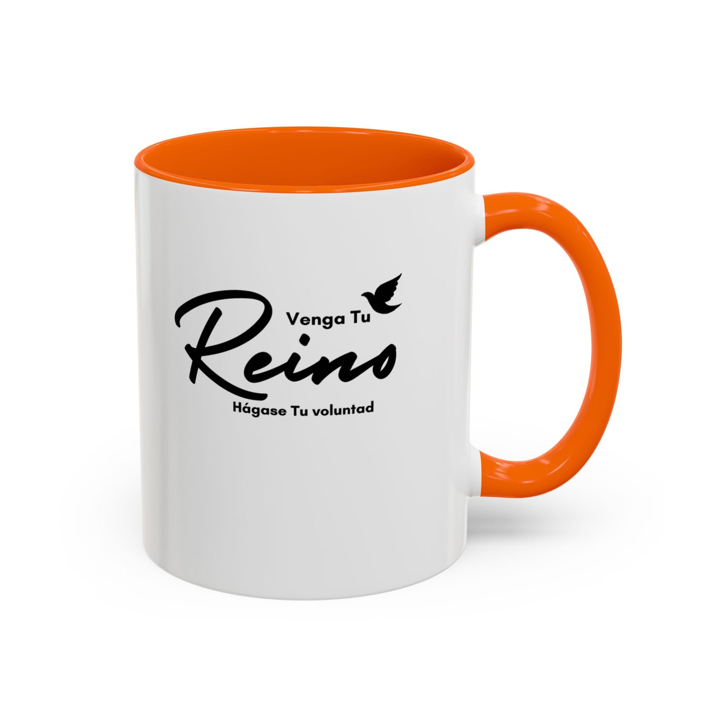 Venga tu Reino Taza Cristiana BPA-Free - Mateo 6:10 - Christian Ceramic Mug "Thy Kingdom Come" - 11oz / 15oz Color Accent - Somos Semilla De Mostaza