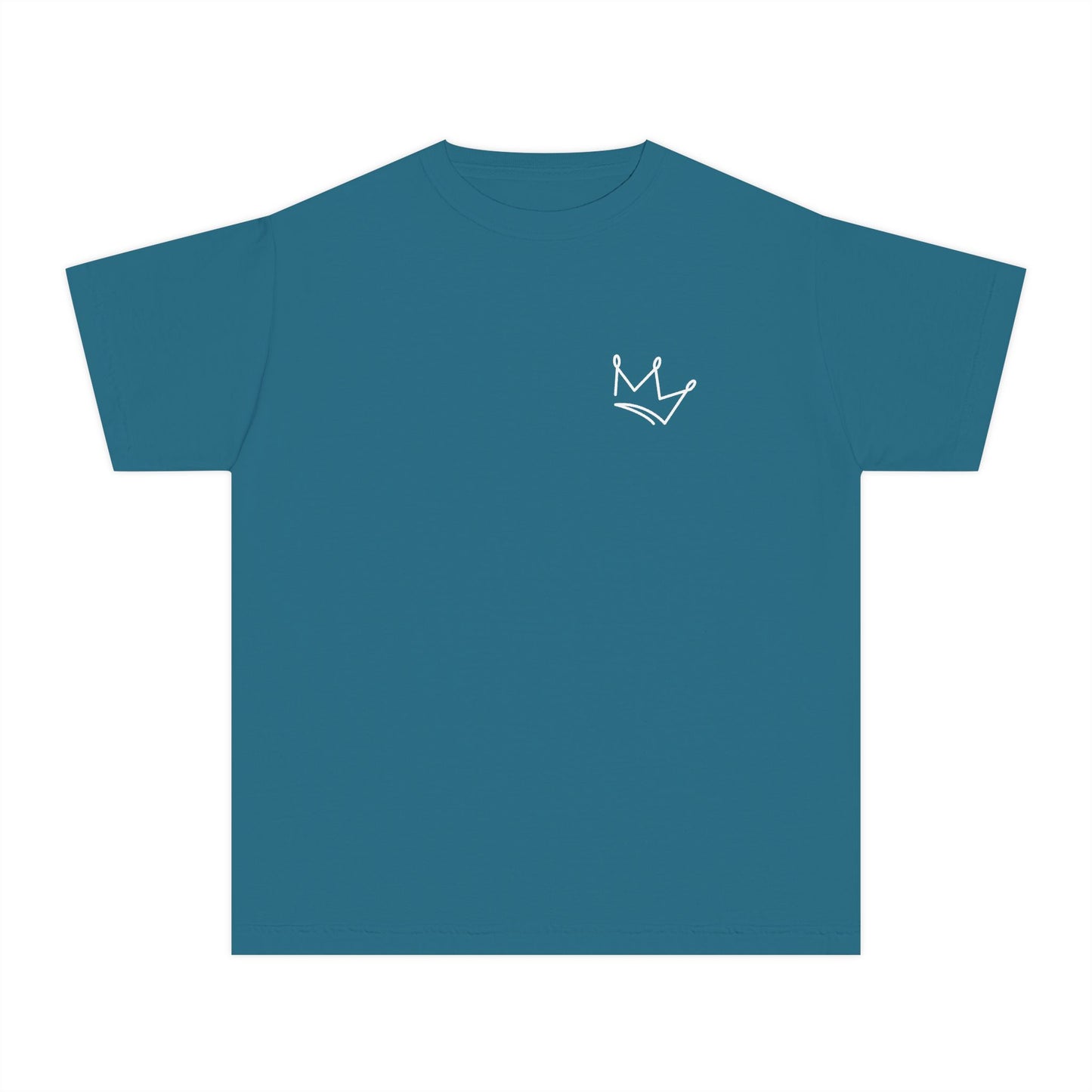 Playera Cristiana Infantil – Salmo 138:8 Diseño Corona | Christian Kids T-Shirt – Crown Design