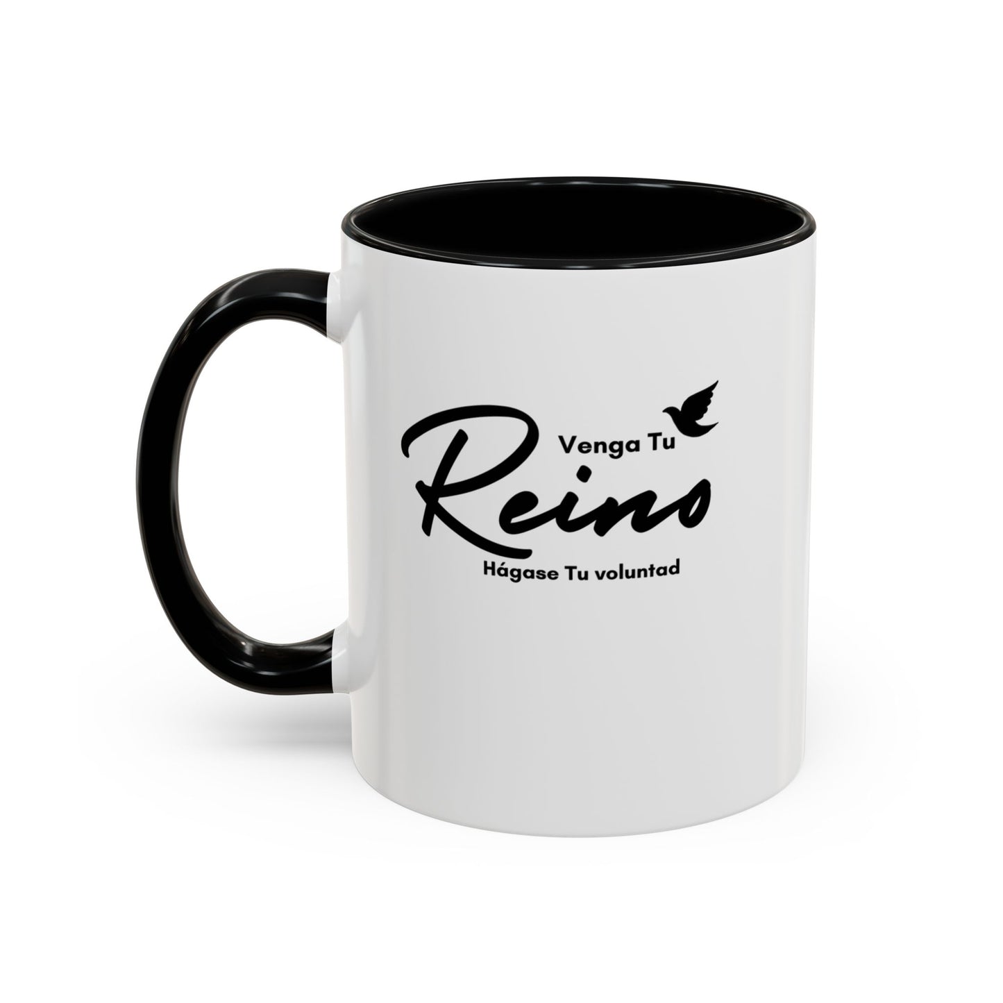 Venga tu Reino Taza Cristiana BPA-Free - Mateo 6:10 - Christian Ceramic Mug "Thy Kingdom Come" - 11oz / 15oz Color Accent - Somos Semilla De Mostaza