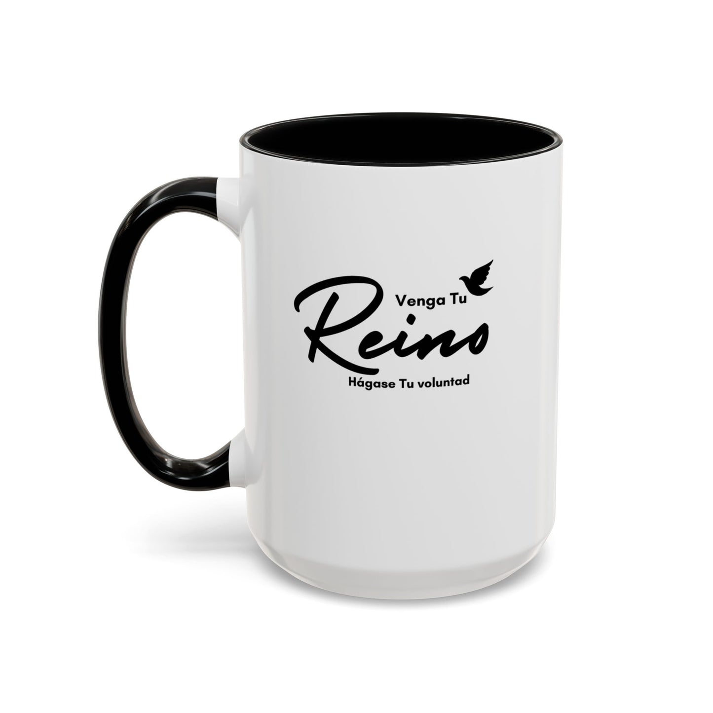 Venga tu Reino Taza Cristiana BPA-Free - Mateo 6:10 - Christian Ceramic Mug "Thy Kingdom Come" - 11oz / 15oz Color Accent - Somos Semilla De Mostaza