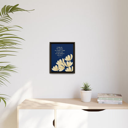 Christian floral wall art with Spanish scripture on blue background, modern home decor
