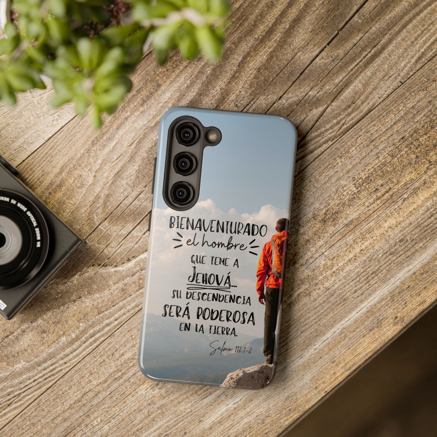 Funda Cristiana Resistente con Versículo - Salmo 112:1-2 - Christian Tough Phone Case for Men - iPhone & Galaxy Compatible