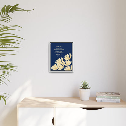 Minimalist decor with Christian wall art, yellow flower print, inspirational scripture