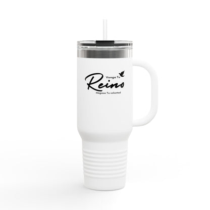 Taza Termica de Fe con Popote 1.18L - Christian Insulated Tumbler 40oz - "Venga Tu Reino" Mateo 6:10 - Spanish Bible Verse Travel Mug with Straw - Somos Semilla De Mostaza