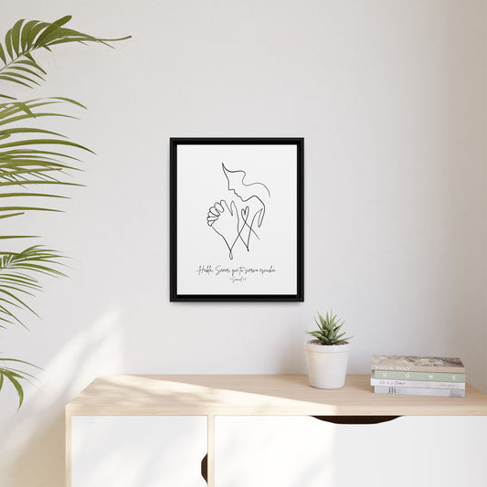 Lienzo Enmarcado Cristiano – 1 Samuel 3:9 Diseño Minimalista | Christian Framed Matte Canvas – Minimalist Line drawing - White