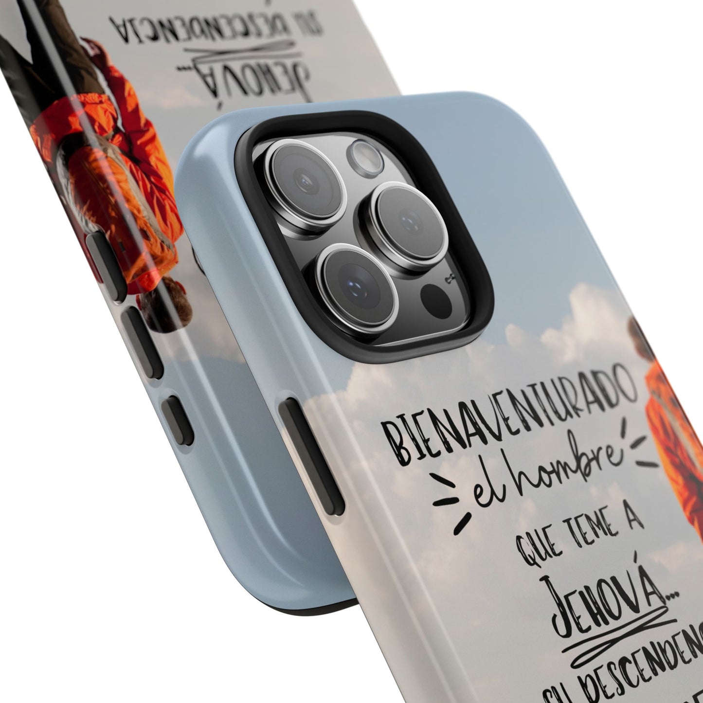 Funda Cristiana Resistente con Versículo - Salmo 112:1-2 - Christian Tough Phone Case for Men - iPhone & Galaxy Compatible
