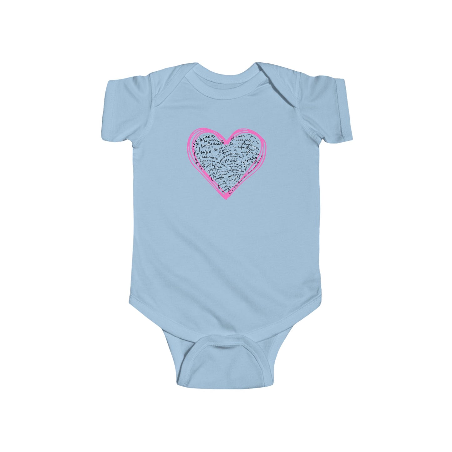 Pañalero Cristiano para Bebe con Versículo - 1 Corintios 13:4-7 - Christian Baby Onesie