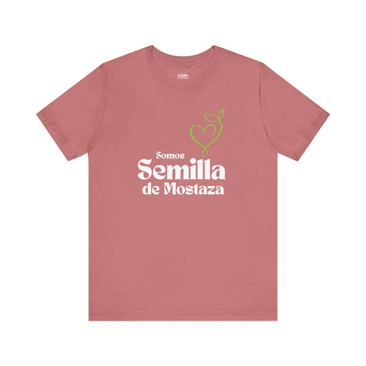 Camiseta Cristiana Unisexo - Logo "Somos Semilla de Mostaza" - Christian Unisex T-Shirt