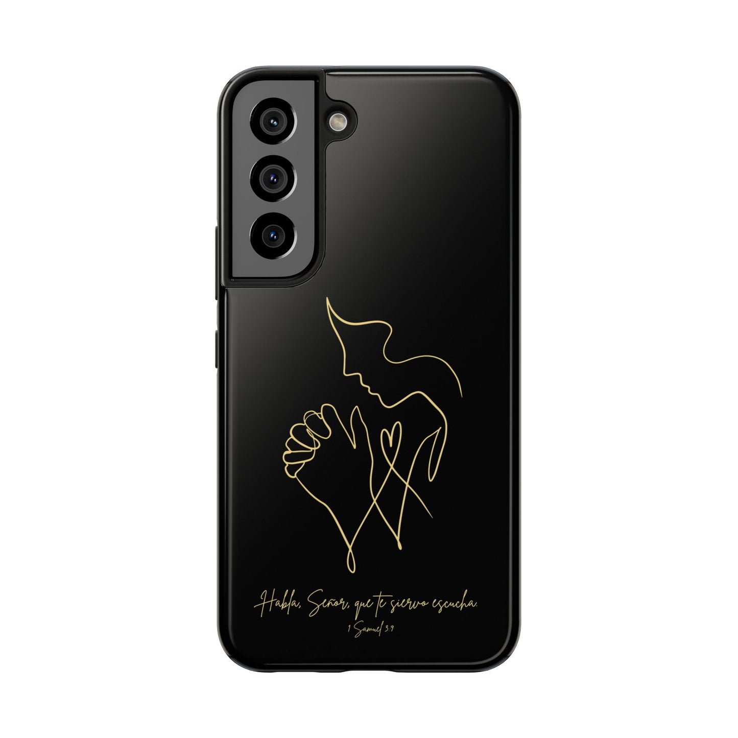 Funda Cristiana Resistente – 1 Samuel 3:9 Toma Tiempo para Escuchar | Christian Tough Phone Case – Take Time to Listen Design
