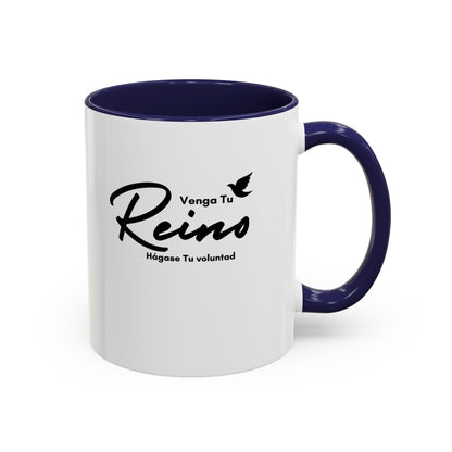 Venga tu Reino Taza Cristiana BPA-Free - Mateo 6:10 - Christian Ceramic Mug "Thy Kingdom Come" - 11oz / 15oz Color Accent - Somos Semilla De Mostaza