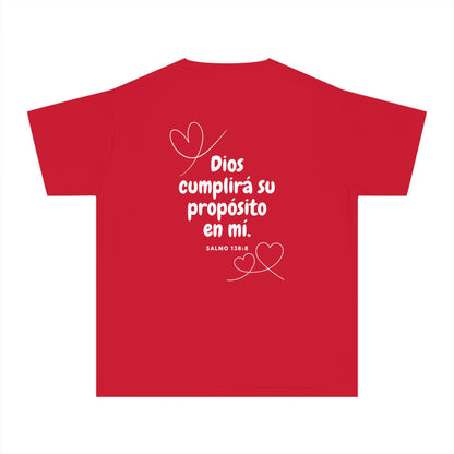 Playera Cristiana Infantil – Salmo 138:8 Diseño Corazón | Christian Kids T-Shirt – Heart Design