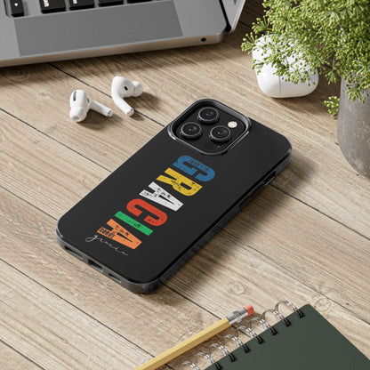 Funda Cristiana Resistente para iPhone & Samsung - Juan 1:16 - Christian Tough Phone Case “Grace Upon Grace” - Black Faith Case for Men
