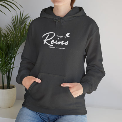 Sudadera Cristiana con Gorro - "Venga tu Reino" Mateo 6:10 - Christian Hoodie - Unisex Faith Sweatshirt in Black, Maroon, Navy