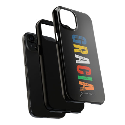 Funda Cristiana Resistente para iPhone & Samsung - Juan 1:16 - Christian Tough Phone Case “Grace Upon Grace” - Black Faith Case for Men