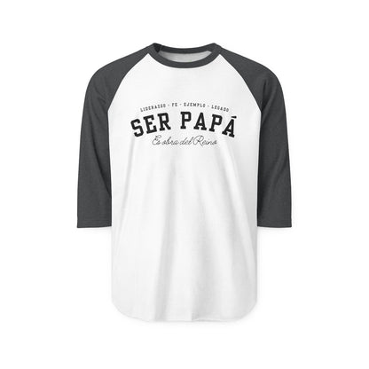 Playera Cristiana Raglán ¾ – Ser Papá es Obra del Reino | Christian Raglan Shirt ¾ Sleeve – Fatherhood Is Kingdom Work