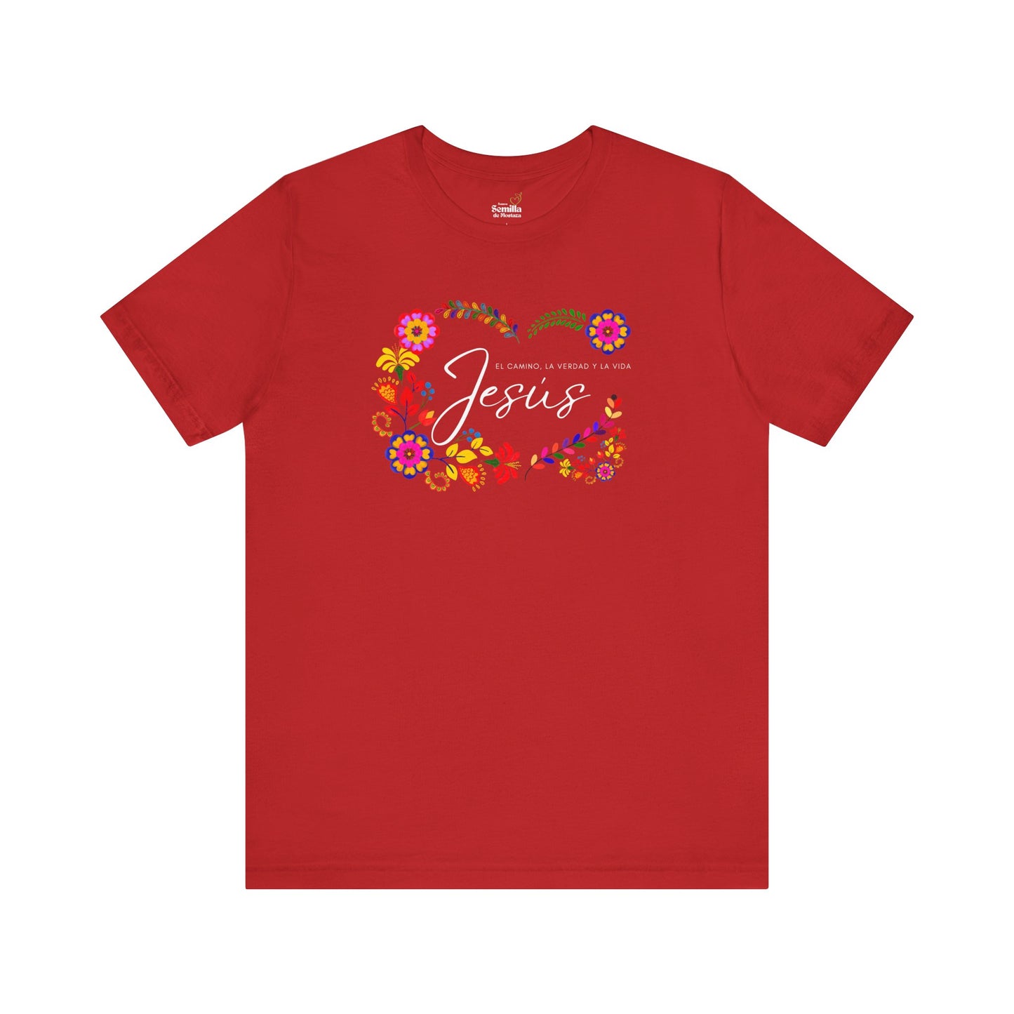 Camiseta Cristiana para Mujer - Juan 14:6 - Diseno Floral Mexicano - Womens Christian T-shirt - Somos Semilla De Mostaza
