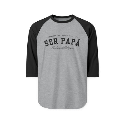 Playera Cristiana Raglán ¾ – Ser Papá es Obra del Reino | Christian Raglan Shirt ¾ Sleeve – Fatherhood Is Kingdom Work