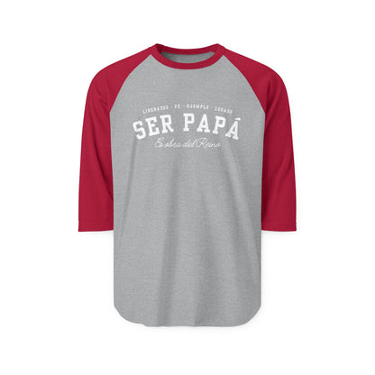 Playera Cristiana Raglán ¾ – Ser Papá es Obra del Reino | Christian Raglan Shirt ¾ Sleeve – Fatherhood Is Kingdom Work