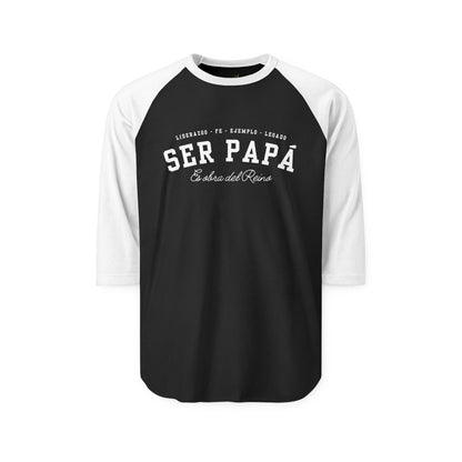 Playera Cristiana Raglán ¾ – Ser Papá es Obra del Reino | Christian Raglan Shirt ¾ Sleeve – Fatherhood Is Kingdom Work