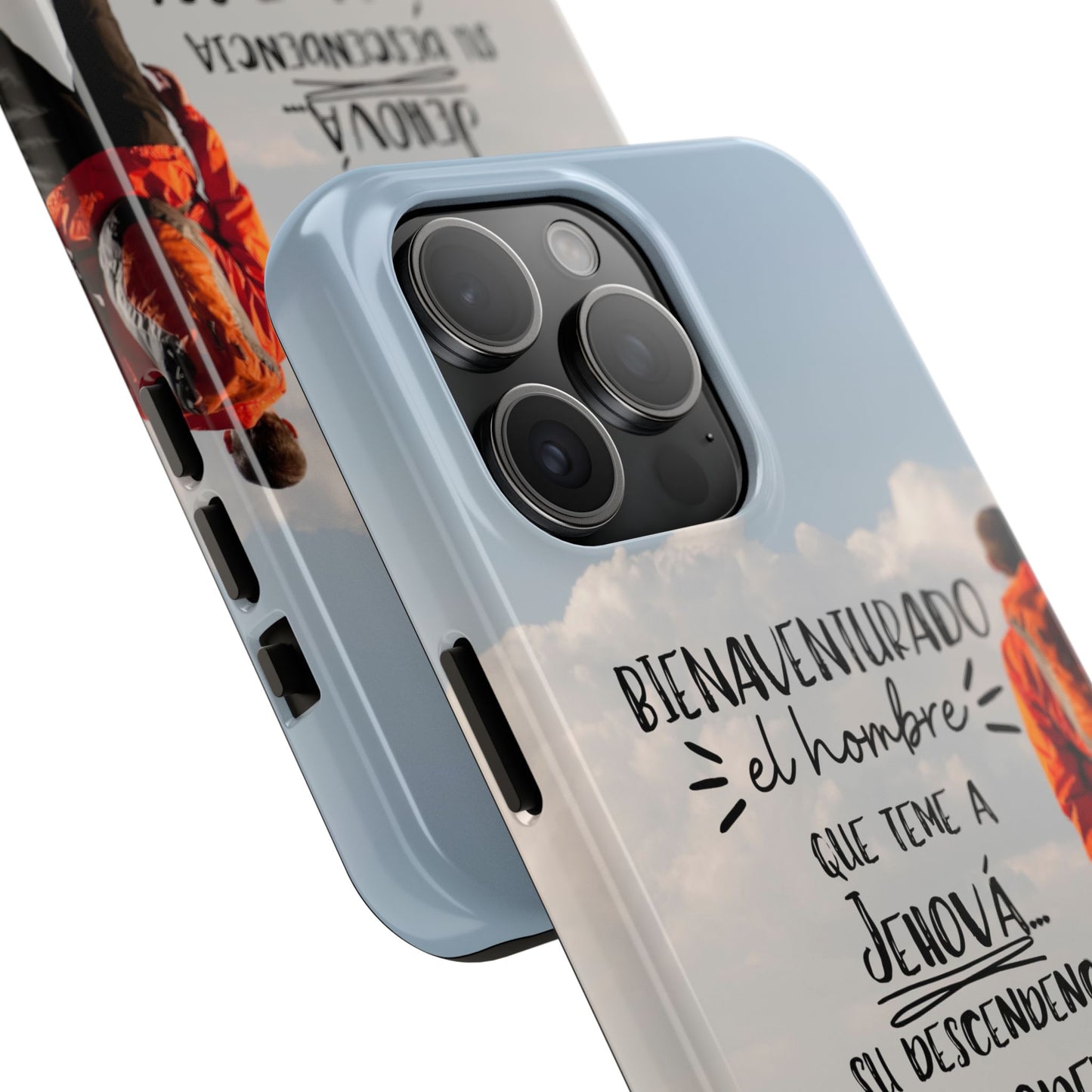 Funda Cristiana Resistente con Versículo - Salmo 112:1-2 - Christian Tough Phone Case for Men - iPhone & Galaxy Compatible