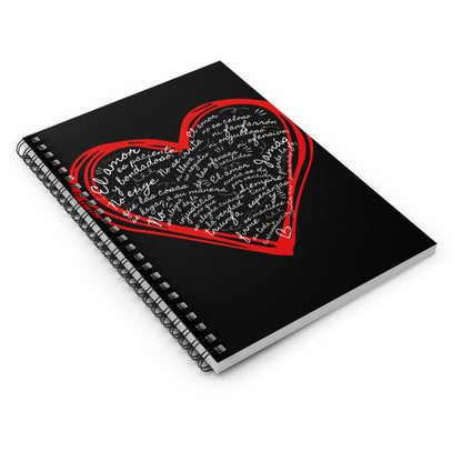 El Amor Verdadero Spiral Notebook in Black