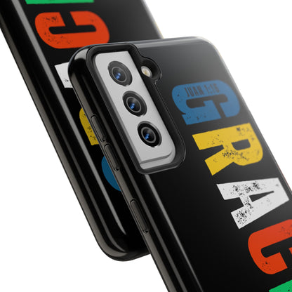 Funda Cristiana Resistente para iPhone & Samsung - Juan 1:16 - Christian Tough Phone Case “Grace Upon Grace” - Black Faith Case for Men