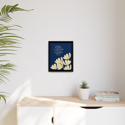 Christian wall art with yellow flowers and Spanish scripture in a modern living room