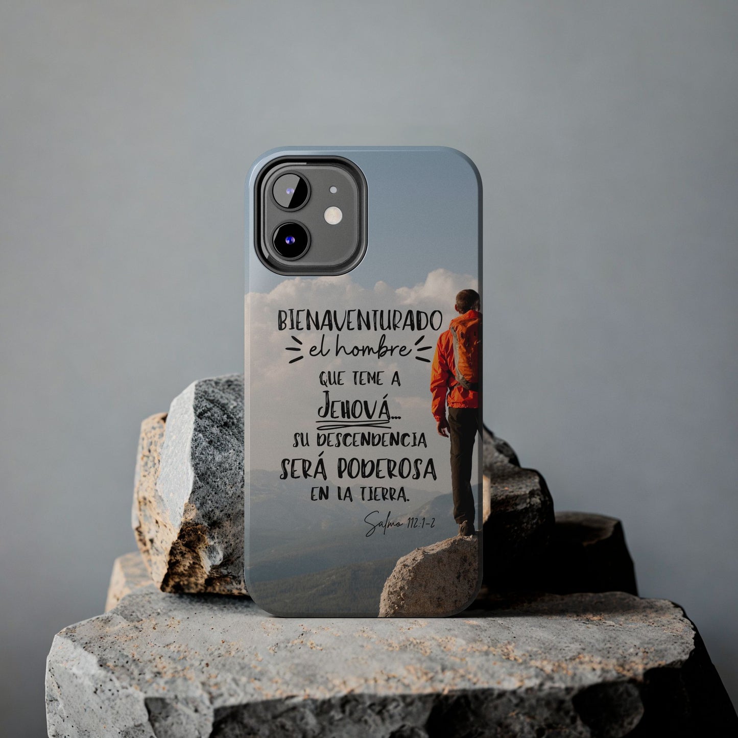 Funda Cristiana Resistente con Versículo - Salmo 112:1-2 - Christian Tough Phone Case for Men - iPhone & Galaxy Compatible