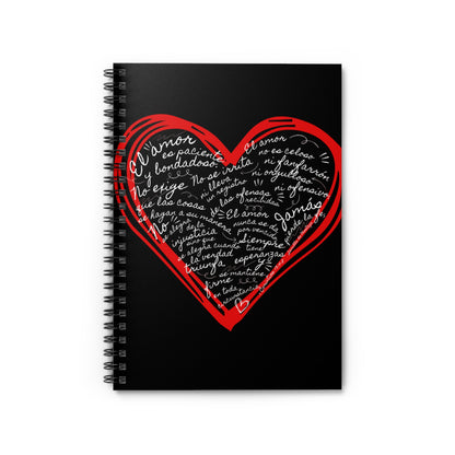 Cuaderno Cristiano con Versiculo de Amor en Negro - Christian Notebook - 1 Corinthians 13 Love is Patient - Somos Semilla De Mostaza