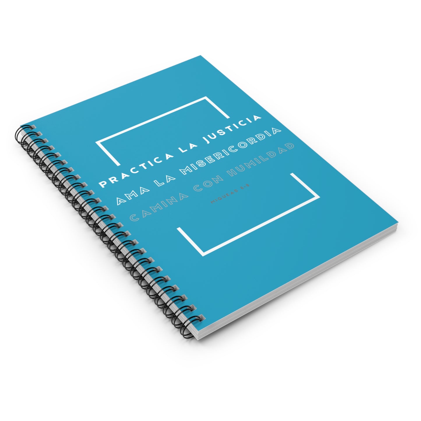 Practica la Justicia Spiral Notebook in Teal