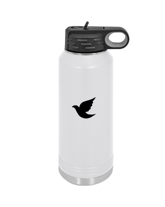 Botella de Acero Inoxidable 32oz - "Venga tu Reino" Mateo 6:10 con Paloma - Christian Water Bottle 32oz