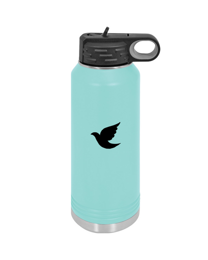 Botella de Acero Inoxidable 32oz - "Venga tu Reino" Mateo 6:10 con Paloma - Christian Water Bottle 32oz - Somos Semilla De Mostaza